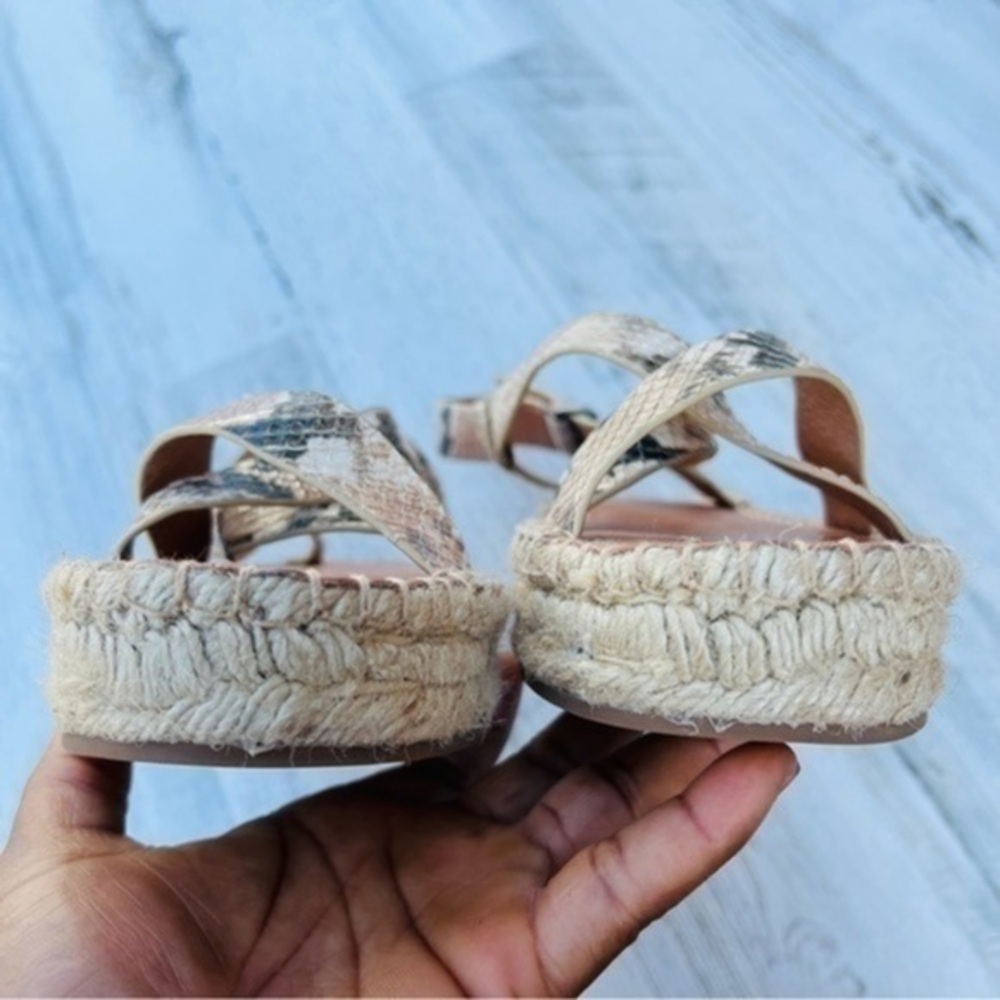Madewell Snake Print Espadrille Platform Sandals - Beige/Tan/Black - Picture 7 of 13